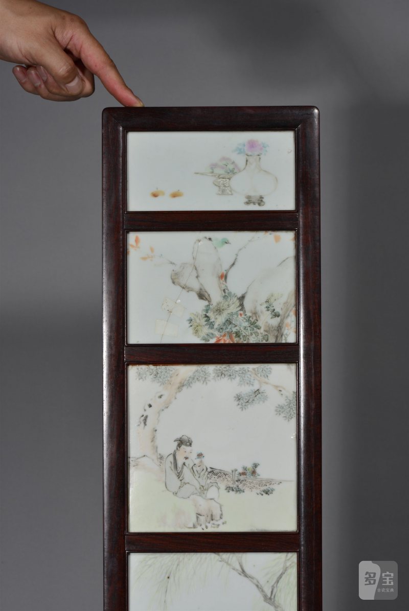 清光绪 任焕章浅绛彩山水人物花鸟八条屏 - 图10